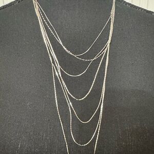 Secret Box Silver Tone‎ Multi-Layer Necklace